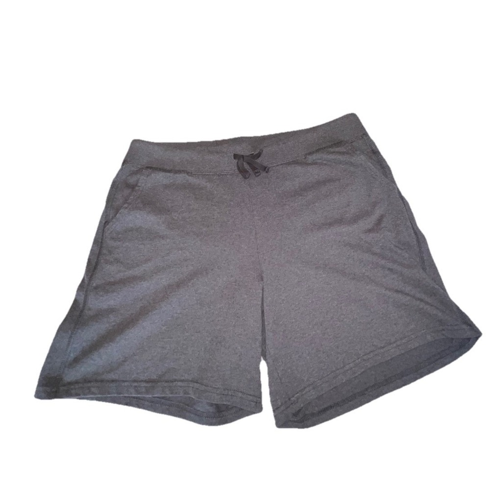 Hanes Women's XL Shorts Charcoal Gray Cotton Blend Jersey Tie Waist Pockets